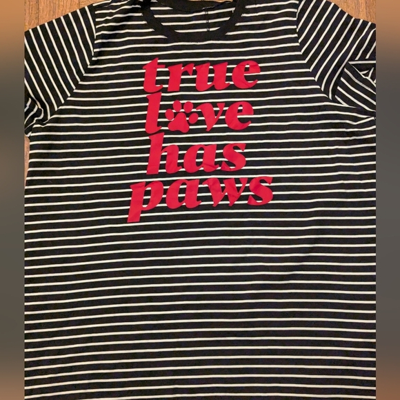 Torrid True Love has Paws Cotton Crew Neck Tee black & white stripes Sz 3x - Picture 5 of 12